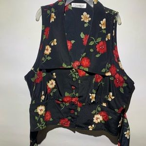 Black floral crop top   blusa negra floriada